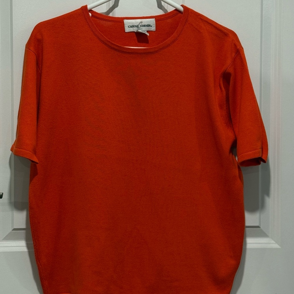Coral Orange Crew Neck T-Shirt